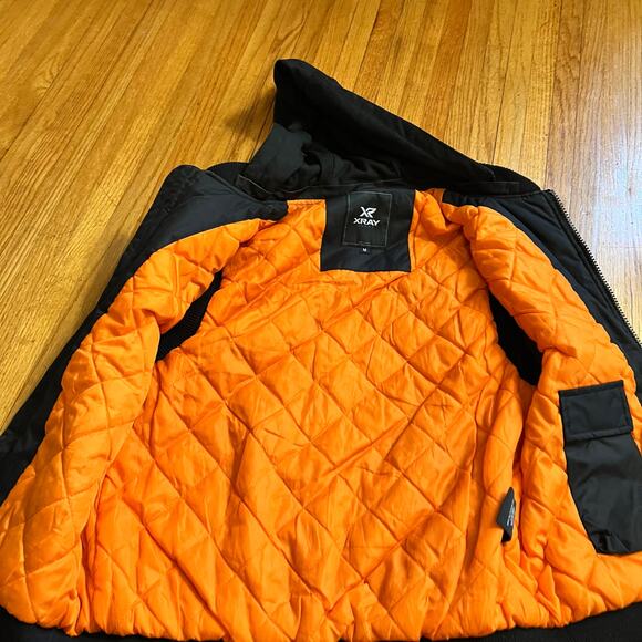 XRAY Jeans Vest Mens Medium Black Hooded Airborne Army Vest Quilted Coat - Picture 5 of 9
